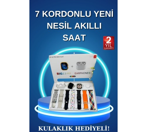 Akıllı Saat Bluetooth Kulaklık Adımsayar Sağlık Takibi Çağrı Cevaplama