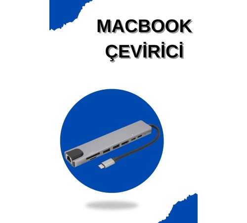 Çevirici Dönüştürücü Adaptör Macbook 3 In 1 Type-C To Hdmı USB 3.0