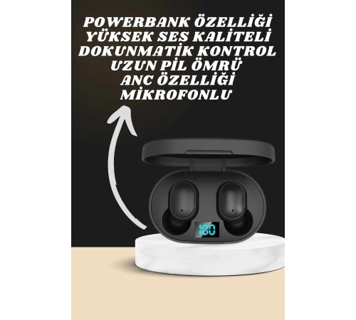 Dijital Göstergeli Kulaklık ve 7 Kordonlu Akıllı Saat Android ve İOS Uyumlu Uyku Takibi Sesli Görüşme