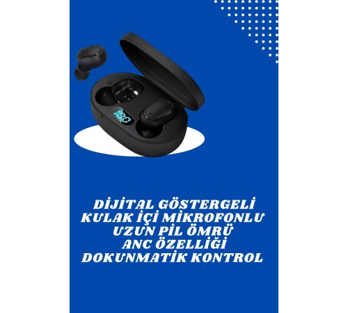 İkili Bluetooth Kulaklık Dijital Göstergeli Uzun Pil Ömrü Yüksek Ses Kaliteli