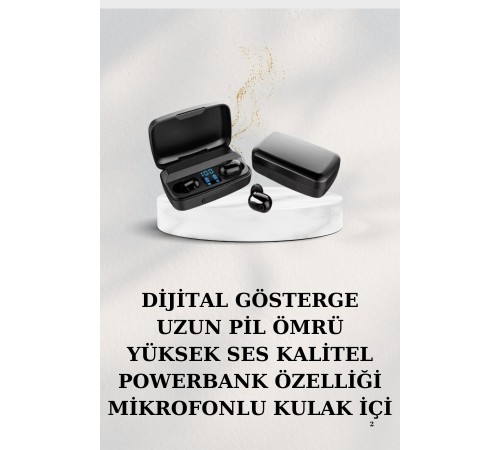 Dijital Göstergeli Bluetooth Kulaklık Kablosuz TWS Stereo Bluetooth 5.0