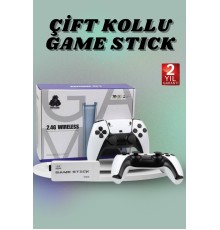 Çift Oyun Kollu 4K HD Ekran Nostaljik 20.000 Oyunlu Beyaz Game Stick