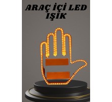 El Orta Parmak Led Kumandalı Araç İçi Reflektör Arka Cam El Simgesi