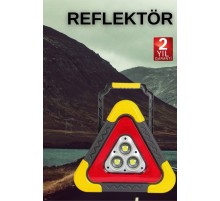 Işıklı Üçgen Reflektör Led Projektör Acil Durum Feneri Flaşör 500 Lümen