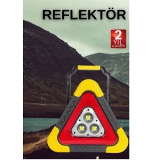 Işıklı Üçgen Reflektör Led Projektör Acil Durum Feneri Flaşör 500 Lümen