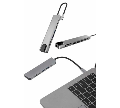 Çevirici Dönüştürücü Adaptör Macbook 3 In 1 Type-C To Hdmı USB 3.0
