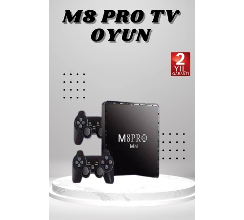 M8 PRO Mini 2.4G 10K ultra HD 64 GB TV BOX Android TV GAME BOX  2 Adet Oyun Konsolu