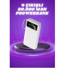 Powerbank Şarj Cihazı 4 Çıkışlı 20.000 MAH Powerbank Taşınabilir Çoklu Giriş