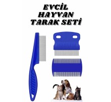 Evcil Hayvan Bit Tarağı Seti Paslanmaz Çelik Bıçaklı 4'lü Set