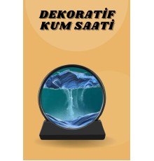 Kum Saati Yuvarlak Şık Kum Tablosu Dekoratif Kum Sulu Kum Saati
