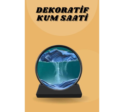 Kum Saati Yuvarlak Şık Kum Tablosu Dekoratif Kum Sulu Kum Saati