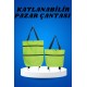 Pazar Arabası ve Alışveriş Çantası Çift Yönlü Kolay Tekerlekli Taşınabilir
