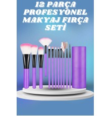 12 Parça Yumuşak Uçlu Makyaj Fırça Set-Göz ve Yüz Makyajı İçin Fırça Seti Profesyonel Makyaj Seti