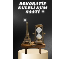 Masa Biblosu Dekoratif Süs Kum Saati Eyfel Kulesi Hediyelik Kum Saati