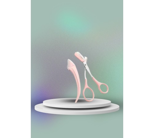 Taraklı Kaş Bıyık Makası Ve Kaş Ustura Seti Kaş Bıyık Tüy Alma Epilasyon Aleti 2'li Set