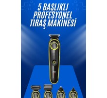 Tıraş Makinesi Şarjlı 5 Başlıklı Burun ve Kulak Temizleme