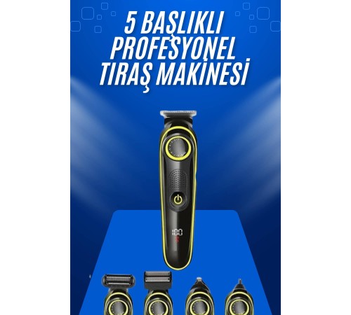 Tıraş Makinesi Şarjlı 5 Başlıklı Burun ve Kulak Temizleme