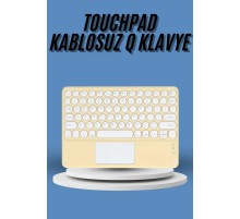 Touchpad Tüm Cihazlara Uyumlu Bluetooth Klavye Touchpad Slim Kablosuz Wifi Q Klavye