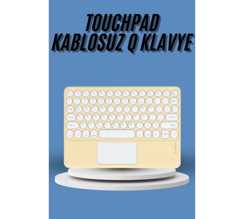 Touchpad Tüm Cihazlara Uyumlu Bluetooth Klavye Touchpad Slim Kablosuz Wifi Q Klavye