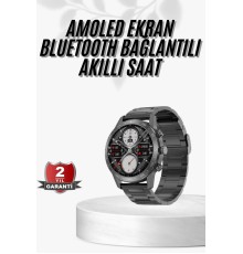 Erkeklere Özel Akıllı Saat Çelik Kordon Bluetooth Bağlantılı İOS ve Android Uyumlu