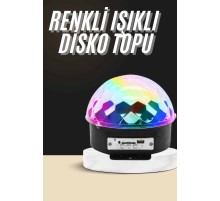 Led Işık Disko Topu Bluetooth Hoparlörlü USB Müzik Çalar Kumandalı