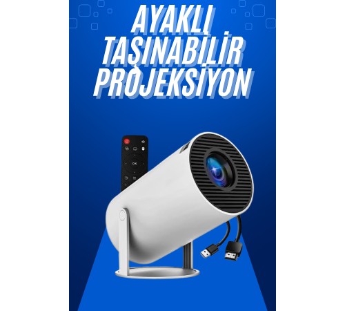 Taşınabilir Projeksiyon Ayaklı Projektör Android Uyumlu HDMI Girişli
