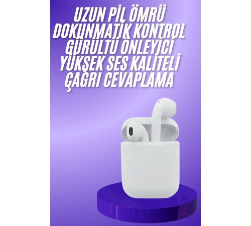 Yeni Nesil Beyaz TWS Bluetooth Kulaklık Android ve İOS Uyumlu Kablosuz Kulaklık