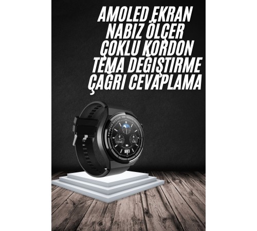 En Çok Tercih Edilen Akıllı Saat Amoled Ekran Nabız Sensörü GPS Uyumlu Adımsayar