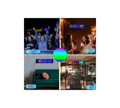 Led Matrix Bluetooth Bağlantılı Araç Camına Uygun Pixsel Görünümlü 16X96