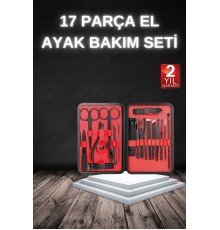 17 Parça Manikür Seti Taşınabilir Özel Çantalı El ve Ayak Bakımı Tırnak Batığı Temizleme