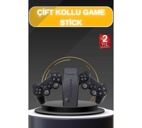 Game Stick El Atarisi 2.4g Kablosuz Çift Kol Oyunlar 4k Game Stick 3500 Oyunlu Atari Uyumlu