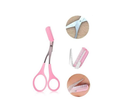 Taraklı Kaş Bıyık Makası Ve Kaş Ustura Seti Kaş Bıyık Tüy Alma Epilasyon Aleti 2'li Set