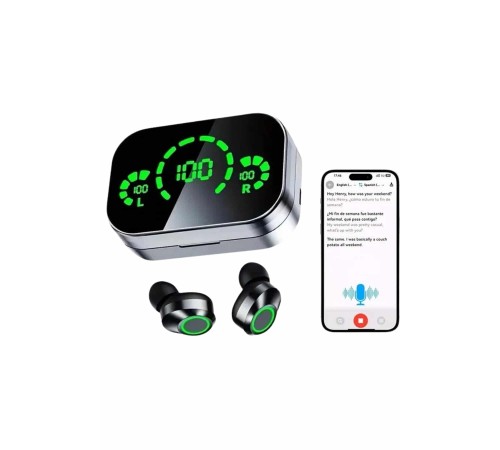 Kablosuz Bluetooth Kulaklık Çift Telefon Destekli Powerbankli Dijital Göstergeli