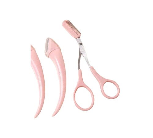 Taraklı Kaş Bıyık Makası Ve Kaş Ustura Seti Kaş Bıyık Tüy Alma Epilasyon Aleti 2'li Set