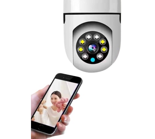 Ev Kamerası Wifi Kamerası Gece Görüşlü Akıllı Ampül Kamera