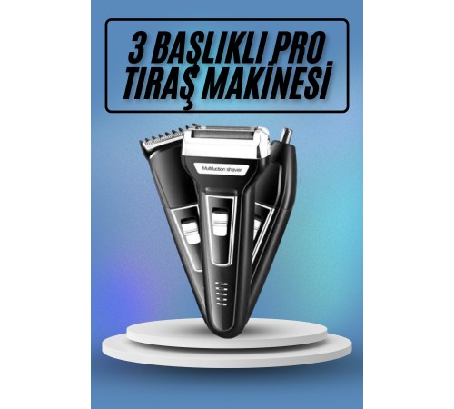 Kulak Burun Kıl Kesme Ense Yanak Tıraş Seti 3 Başlıklı Profesyonel