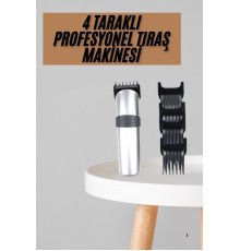 Yeni Nesil Profesyonel Şarjlı Saç Sakal Tıraş Makinesi Ayarlanabilir 4 Taraklı