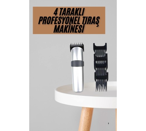 Yeni Nesil Profesyonel Şarjlı Saç Sakal Tıraş Makinesi Ayarlanabilir 4 Taraklı