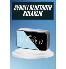 Powerbankli Bluetooth Kulaklık Yüksek Ses Aynalı Çift Dijital Gösterge Ekranı