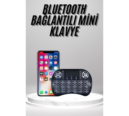 Kablosuz Türkçe Q Klavye RGB Işıklı Televizyon Ps3 Dokunmatik Mouse