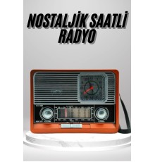 Nostaljik Vintage Radyo Taşınabilir Bluetooth Bağlantılı Hoparlör Radyo