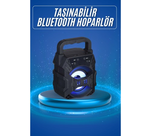 Işıklı Bluetooth Hoparlör Ses Bombası Taşınabilir Yüksek Ses Kaliteli Radyo Özelliği