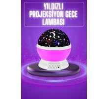 Yıldız Görünümlü Gece Lambası Renkli Masa Lambası Gökyüzü Projeksiyon