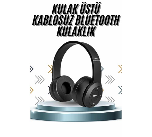Kulak Üstü Bluetooth Kulaklık Yüksek Ses Kaliteli Ayarlanabilir
