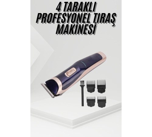 Tıraş Makinesi 4 Başlıklı Paslanmaz Çelik Bıçaklı Tüm Saç Tiplerine Uygun