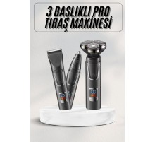 Yüksek Performanslı 3 Başlıklı Profesyonel Şarjlı Islak ve Kuru Kullanıma Uygun