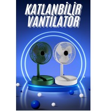 3 Kademe Hız Ayarlı Vantilatör Telefon Standlı Şarjlı Katlanabilir Soğutucu Pervane