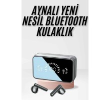 Yeni Nesil Kablosuz Kulaklık Aynalı Powerbank Özellikli Bluetooth Bağlantılı Dijital Göstergeli