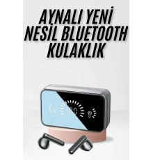 Yeni Nesil Kablosuz Kulaklık Aynalı Powerbank Özellikli Bluetooth Bağlantılı Dijital Göstergeli