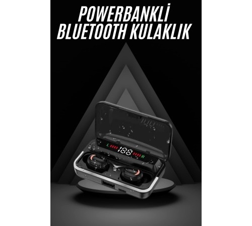 Bluetooth Kulaklık Dijital Şarj Göstergeli Powerbankli Bass Özellikli Kablosuz Kulakiçi 5.1 Mikrofonlu